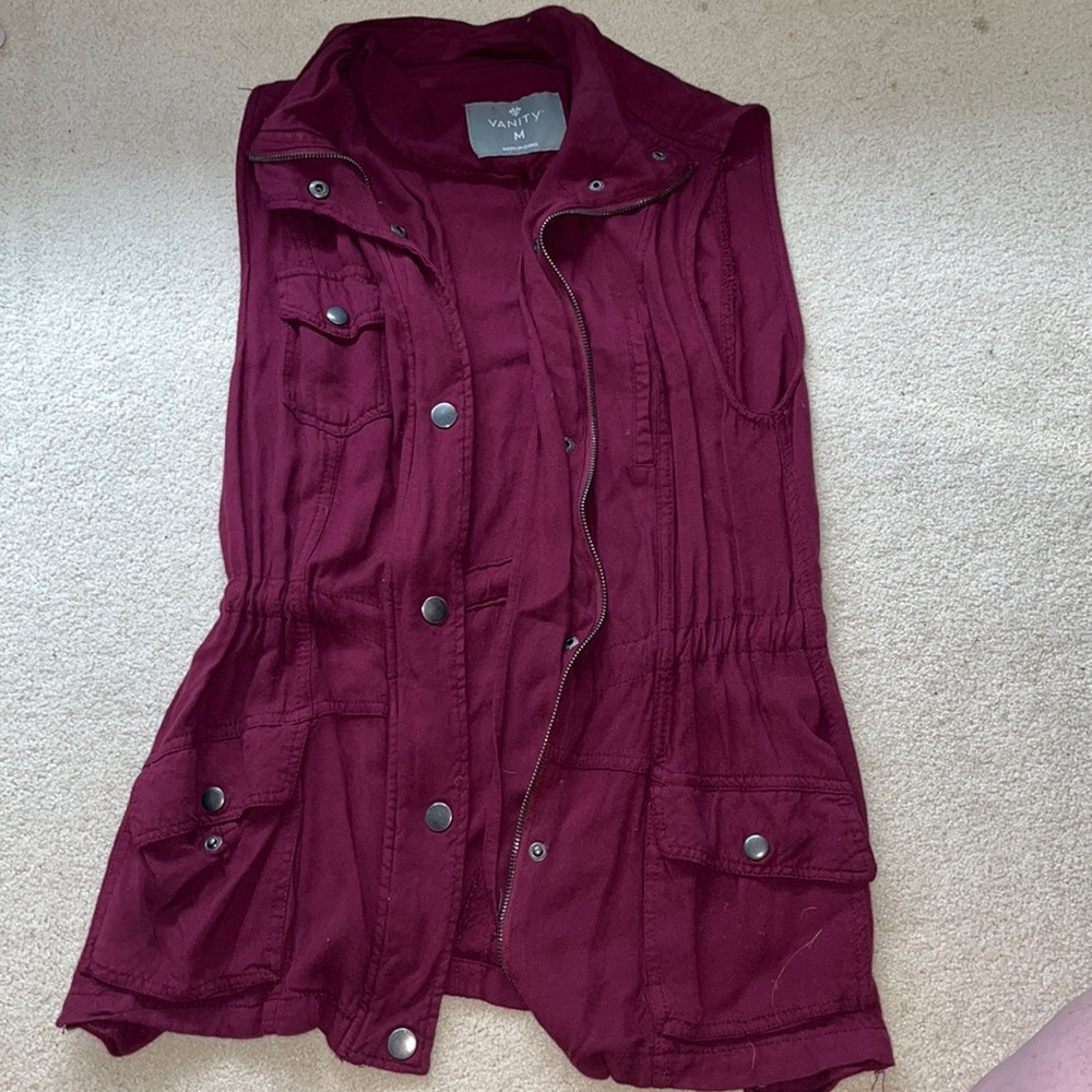 Vanity burgundy vest